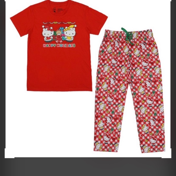 Hello Kitty HAPPY HOLIDAYS Christmas Pajama Set- Medium - Picture 4 of 12